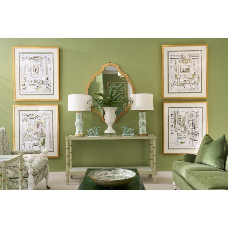 Chelsea House Canton Green Porcelain Table Lamp