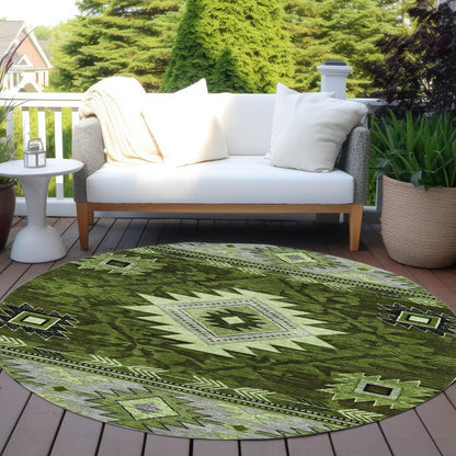 Jaelas Green Washable Indoor-Outdoor Rug