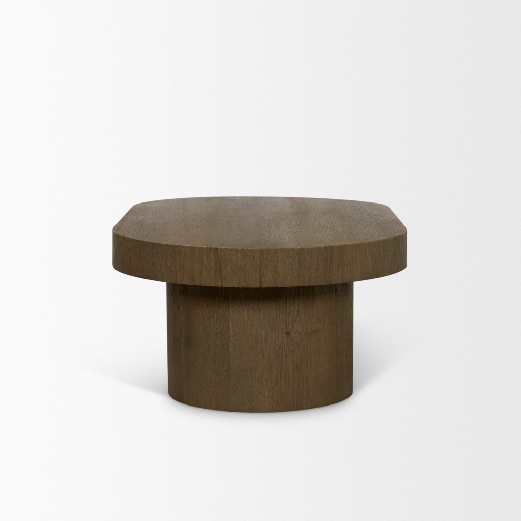 Lyonne 48" Oblong Medium Brown Oak Wood Coffee Table -- Medium Brown