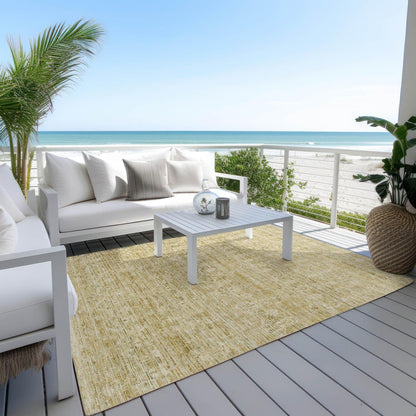 Irion Gold Washable Indoor-Outdoor Rug -- gold