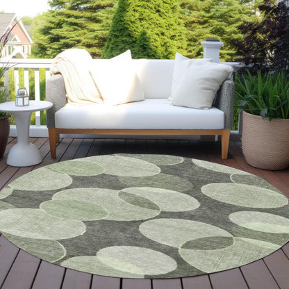 Jaelanor Green Washable Indoor-Outdoor Rug