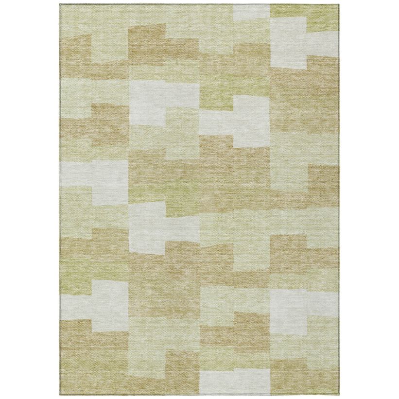 Flowing Harmony Beige Washable Indoor-Outdoor Rug