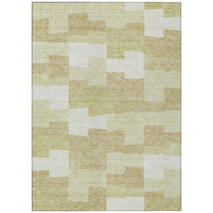 Flowing Harmony Beige Washable Indoor-Outdoor Rug