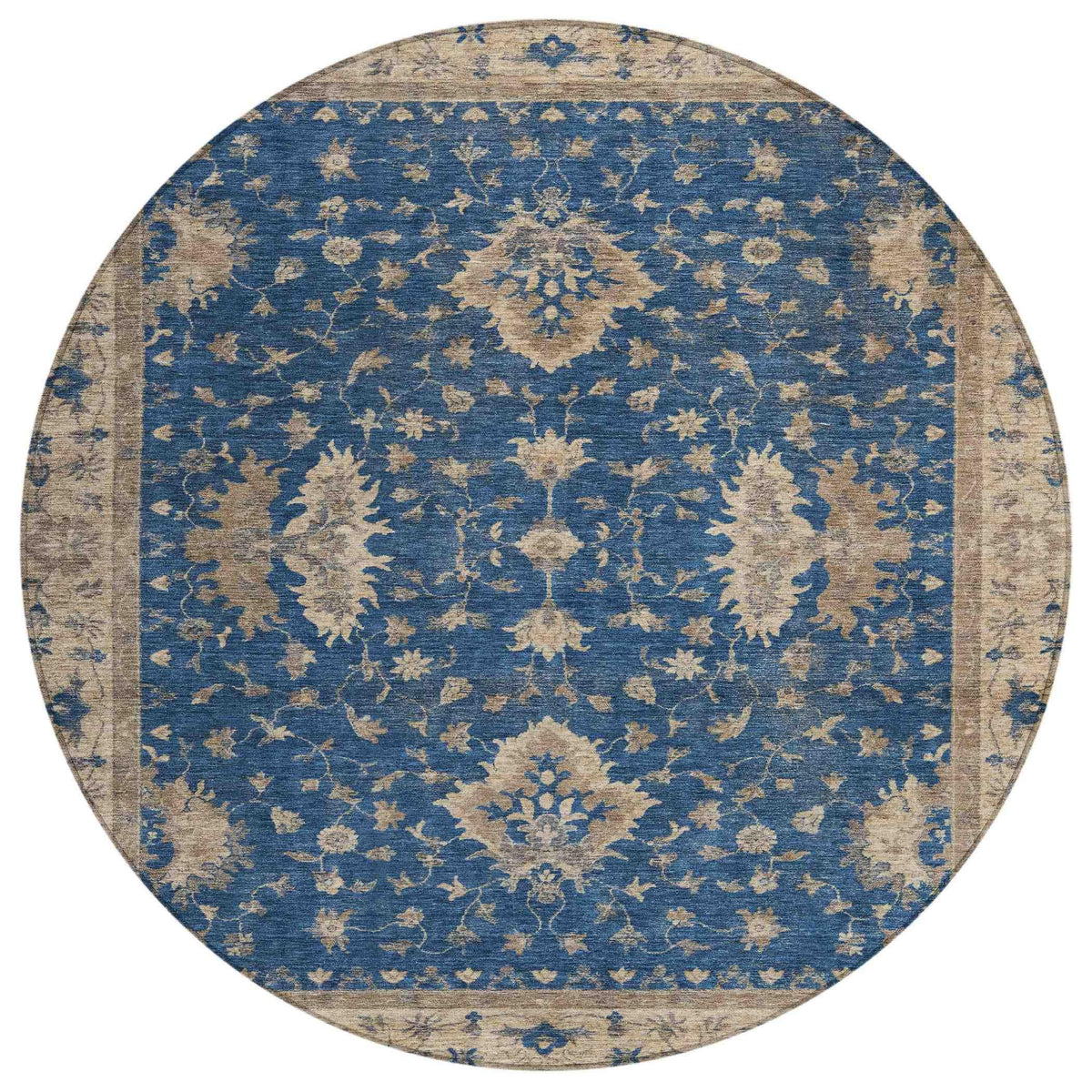 Iriaris Navy Washable Indoor-Outdoor Rug