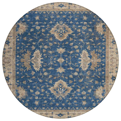 Iriaris Navy Washable Indoor-Outdoor Rug