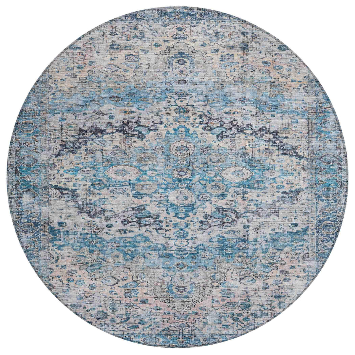 Jaelien Blue Washable Indoor-Outdoor Rug