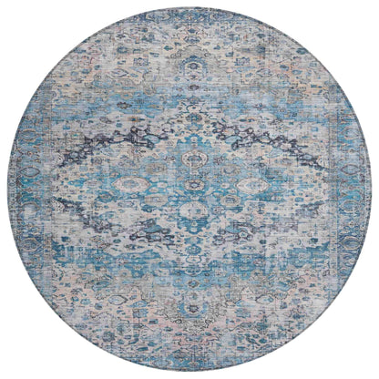 Jaelien Blue Washable Indoor-Outdoor Rug