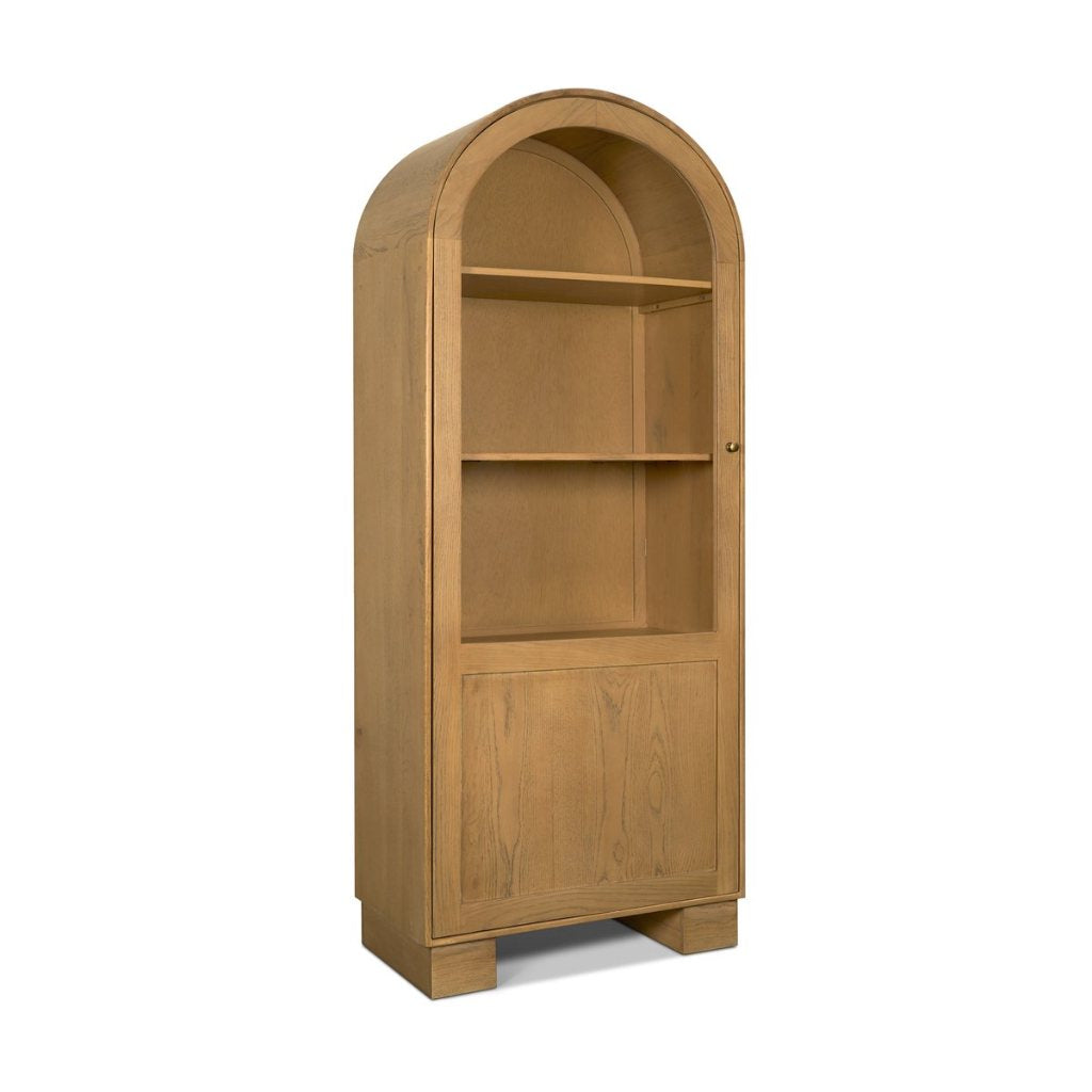 Hawthorne 32"W Solid Oak Wood & Glass Curio Cabinet