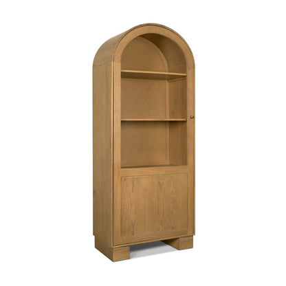 Hawthorne 32"W Solid Oak Wood & Glass Curio Cabinet