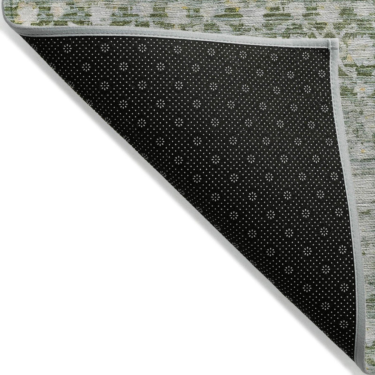 Irior Green Washable Indoor-Outdoor Rug