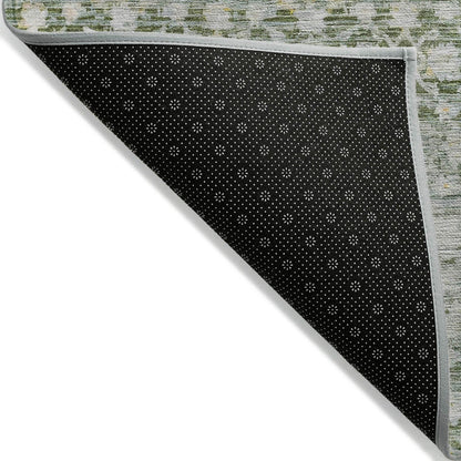 Irior Green Washable Indoor-Outdoor Rug