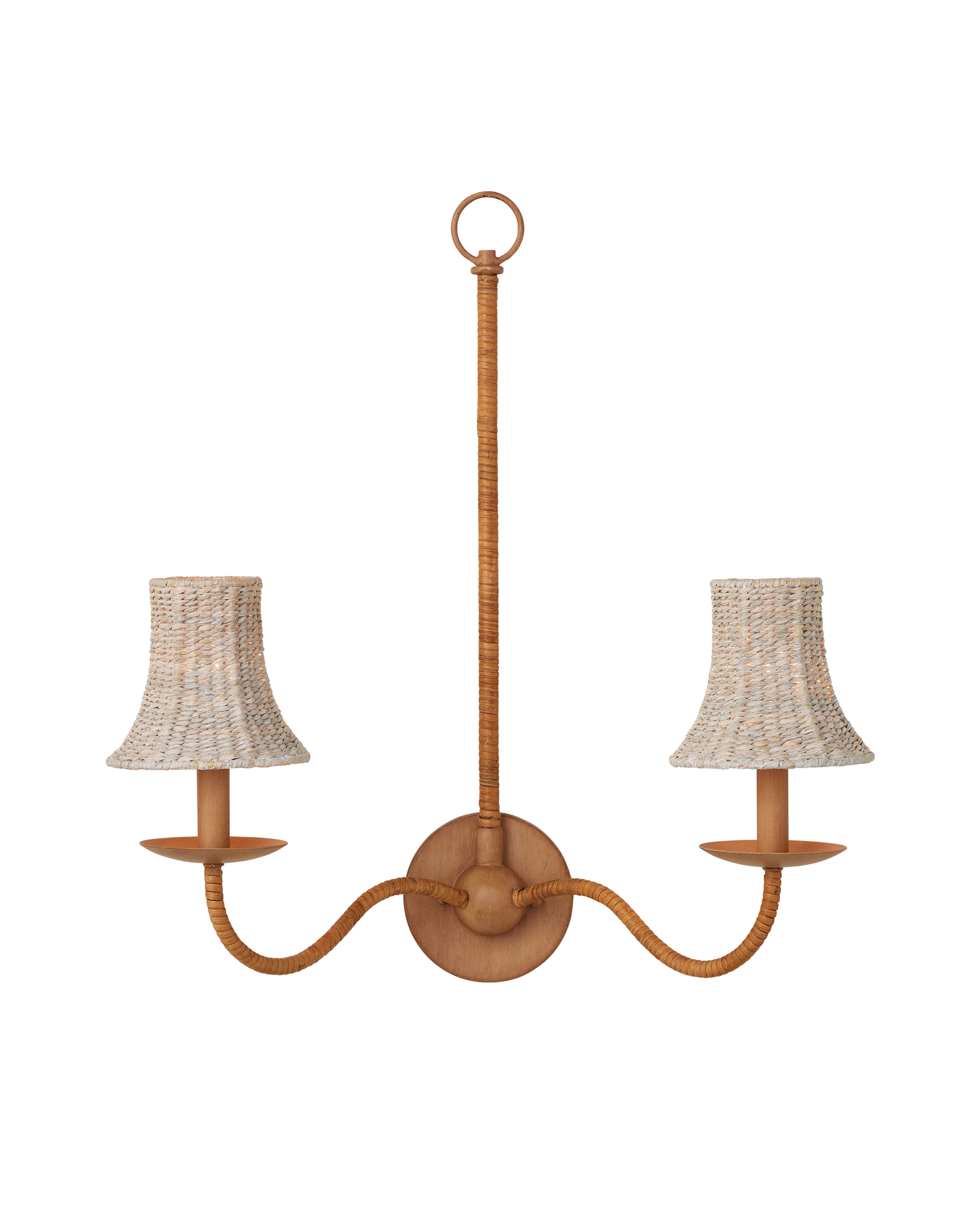 Bell Whitewashed Seagrass Chandelier Shade