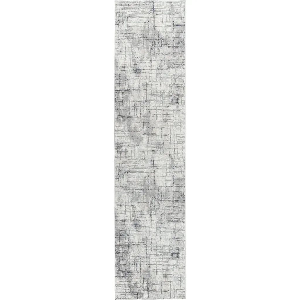 Bouc Abstract Gray Kitchen Hallway Runner Rug