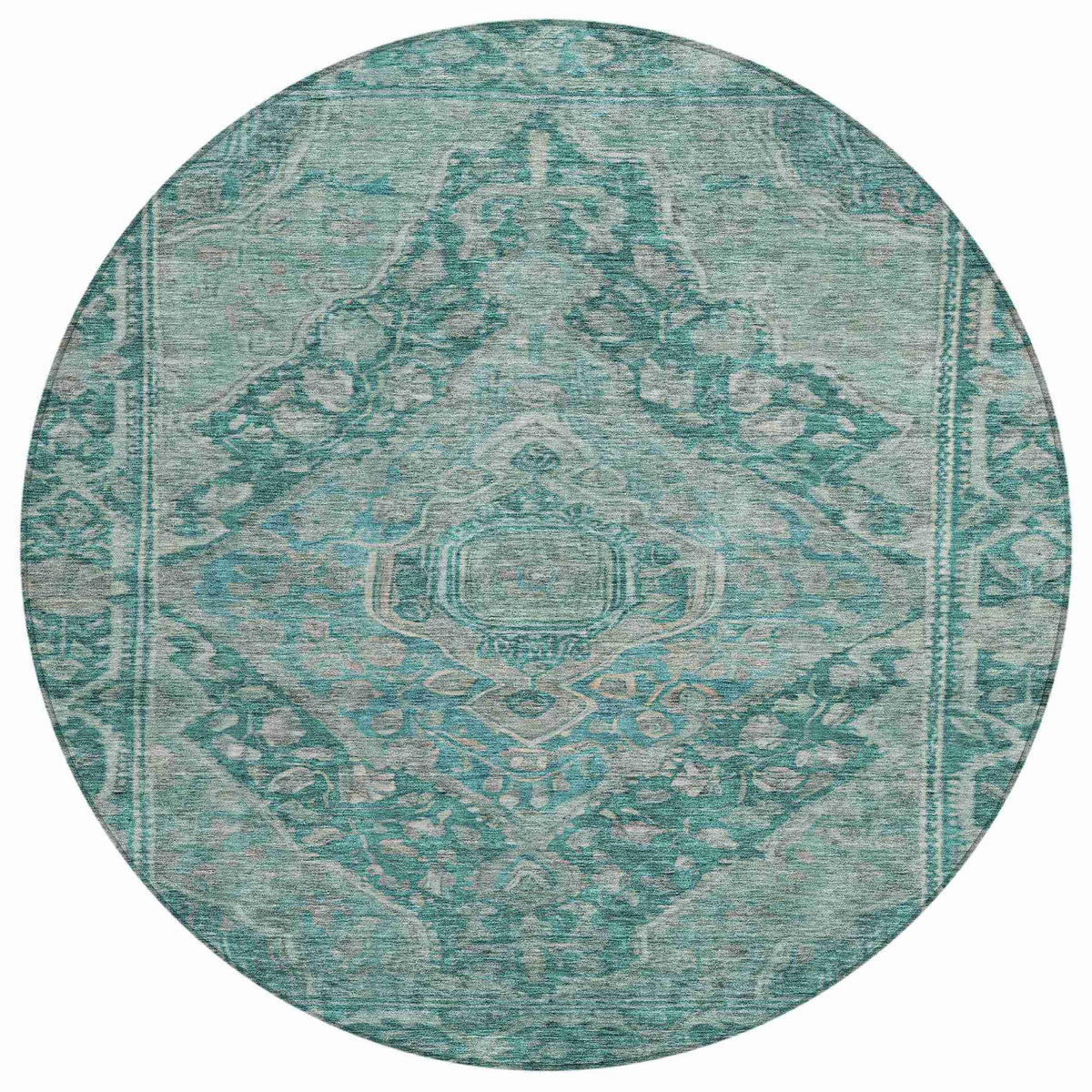 Kaelanor Teal Washable Indoor-Outdoor Rug