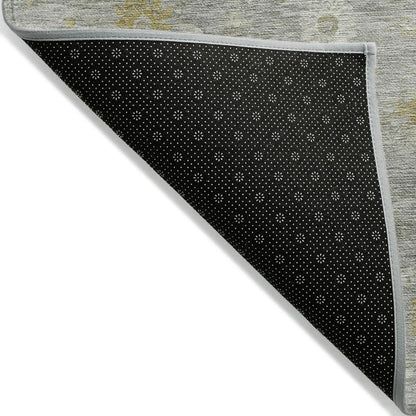 Laeara Gray Washable Indoor-Outdoor Rug