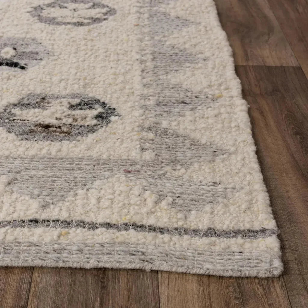Cham Geometric Silver Area Rugs For Living Room - LOOMLAN - LOOMLAN - Area Rugs