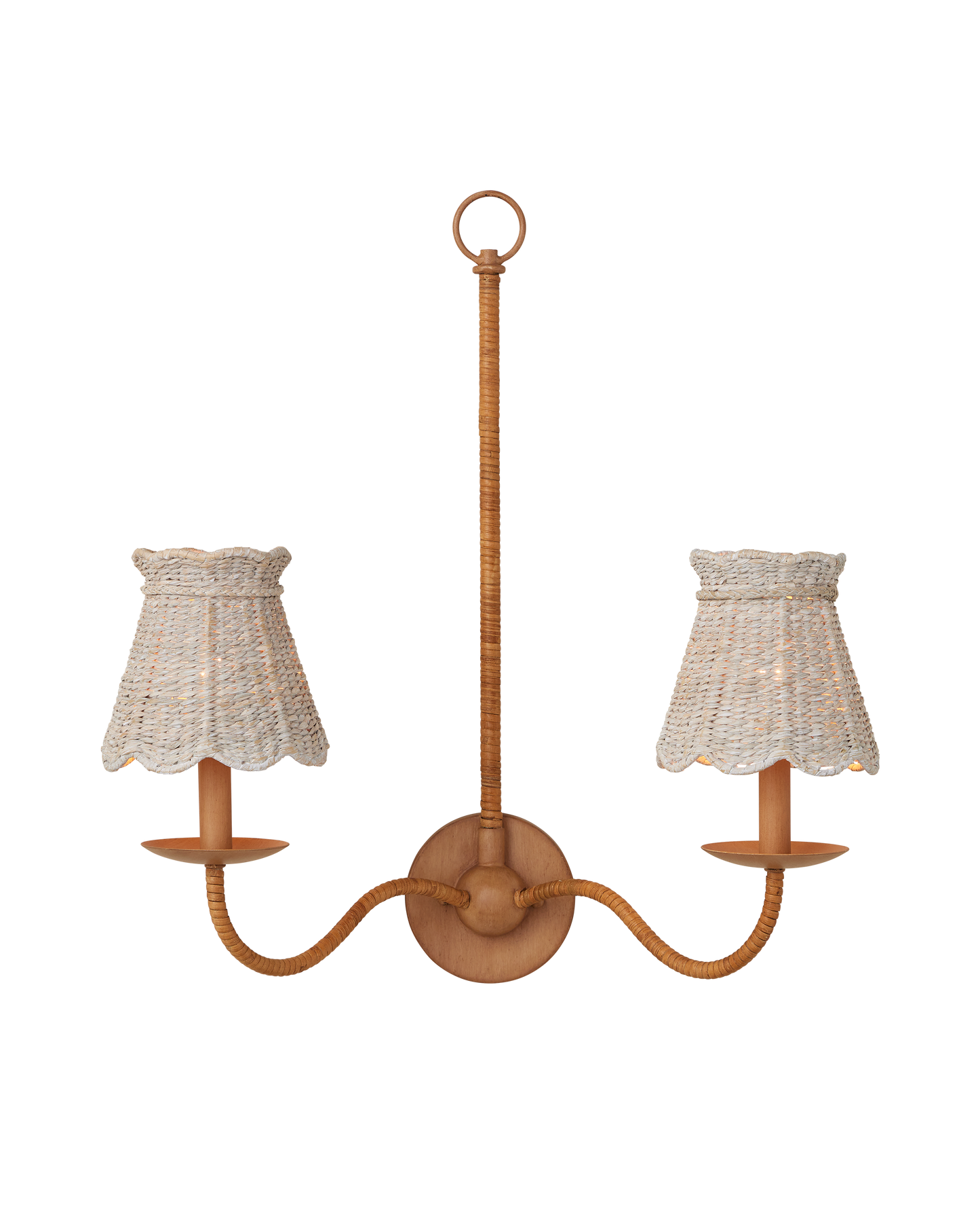 Annabelle Whitewashed Seagrass Tapered Chandelier Shade