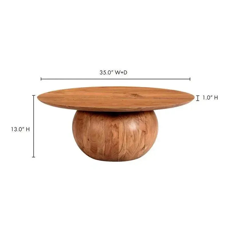Natural Wood Round Coffee Table Bradbury -- view 8