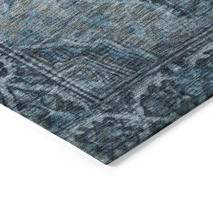 Kaelanor Navy Washable Indoor-Outdoor Rug