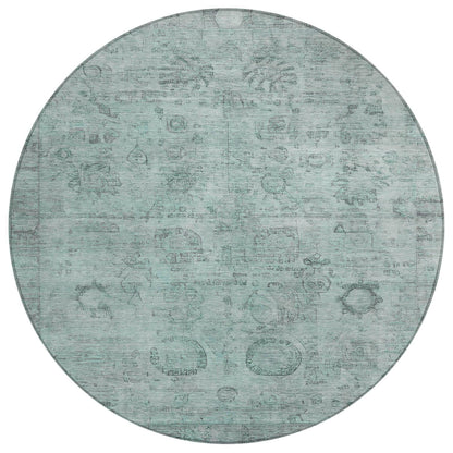 Laeanor Teal Washable Indoor-Outdoor Rug
