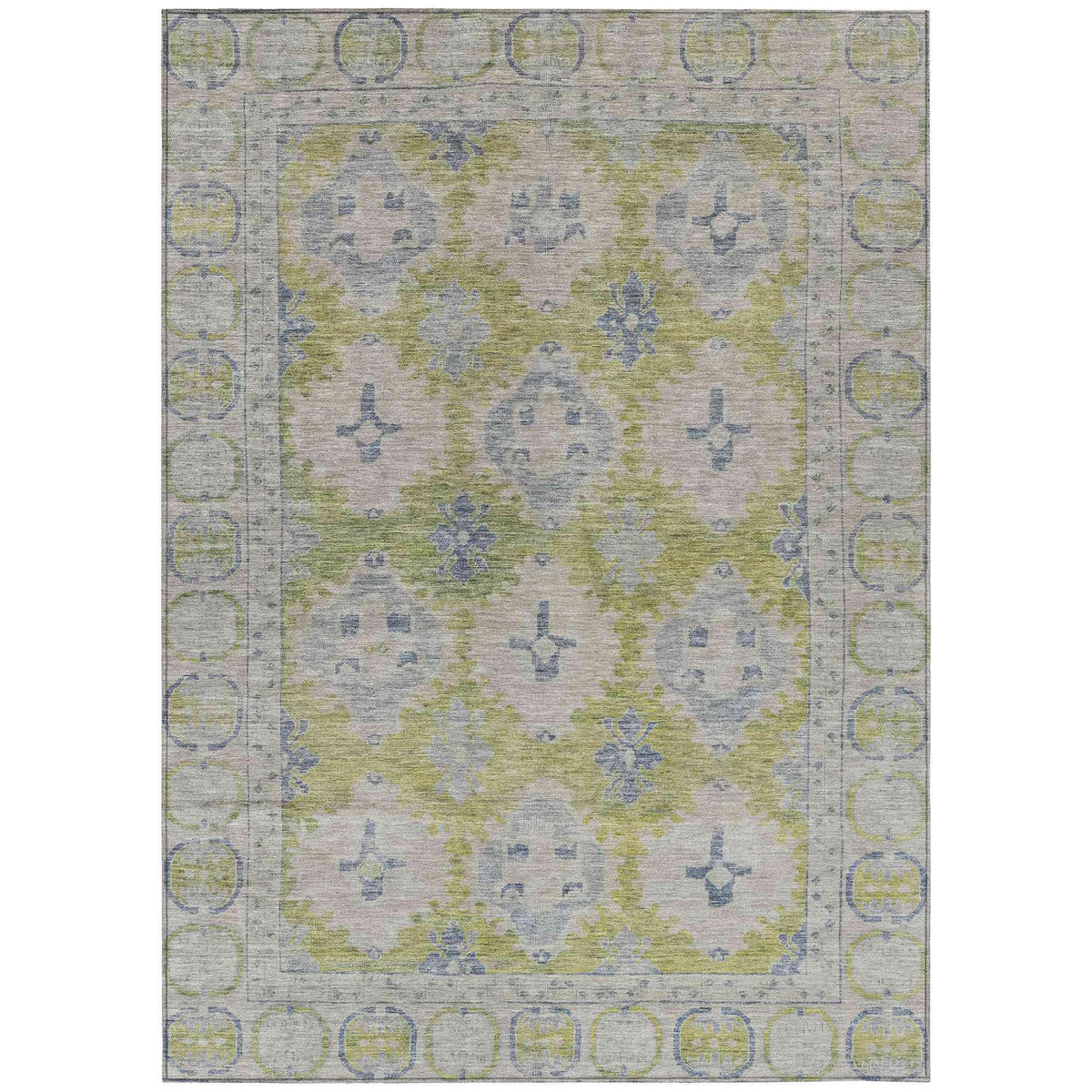 Jaelora Green Washable Indoor-Outdoor Rug