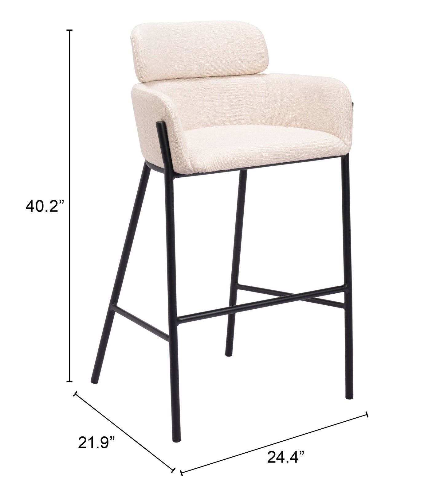 Bremor Steel Beige Barstool