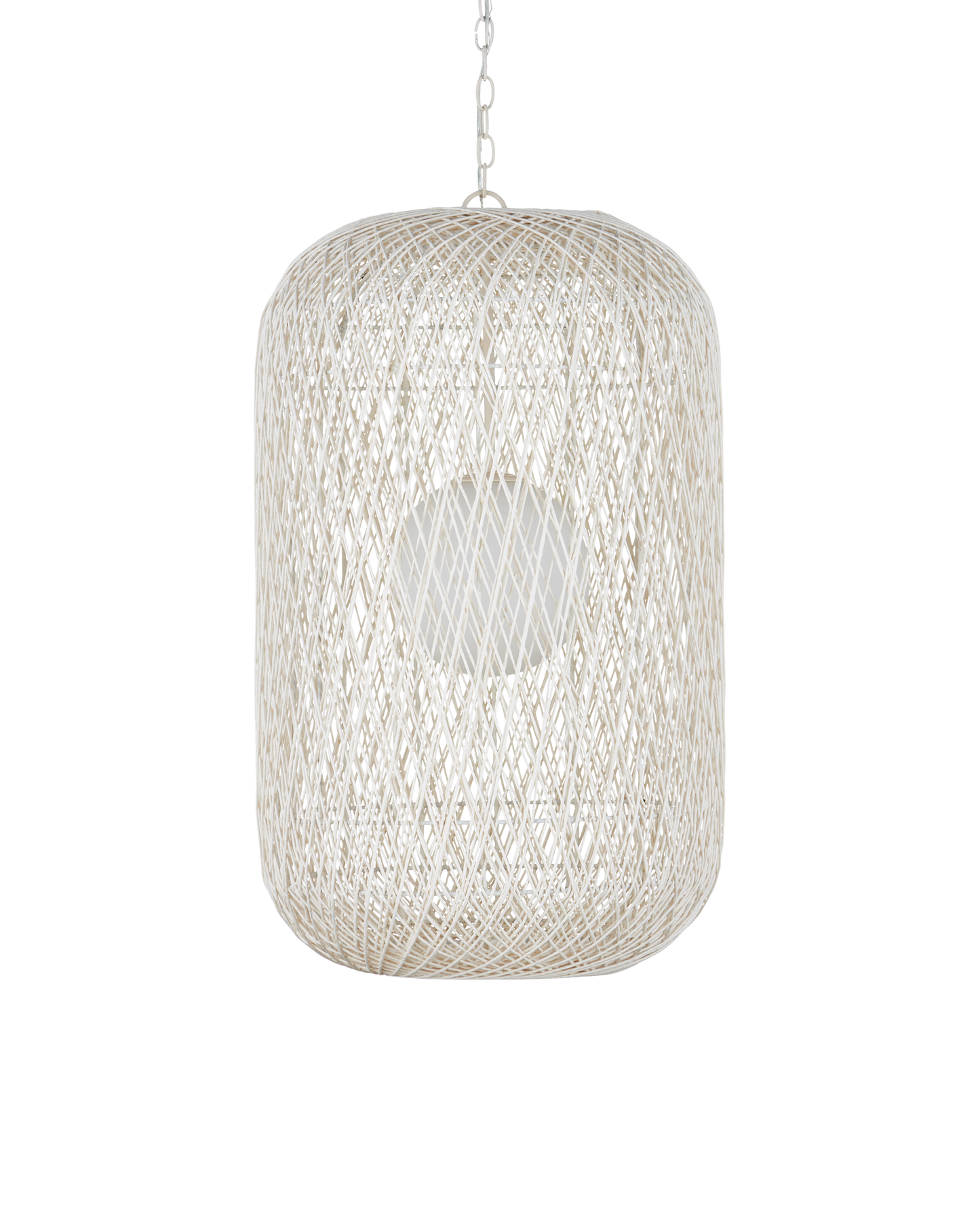 34.5 in. Cocoon Iron and Glass White Pendant