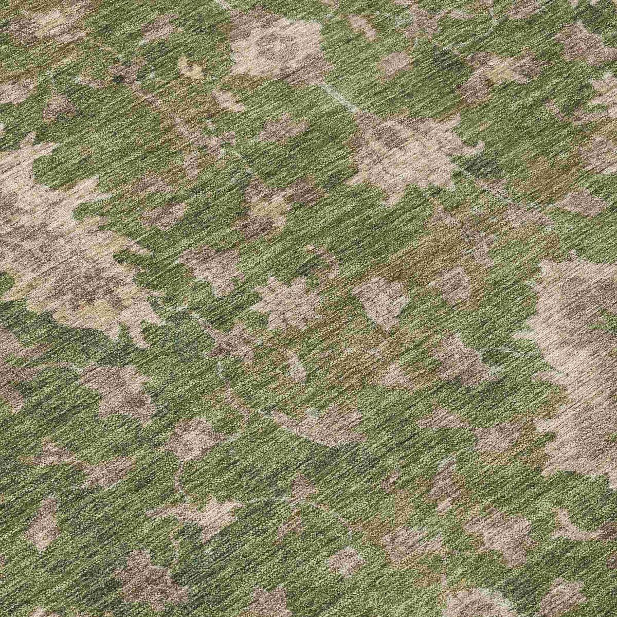 Iriaris Green Washable Indoor-Outdoor Rug