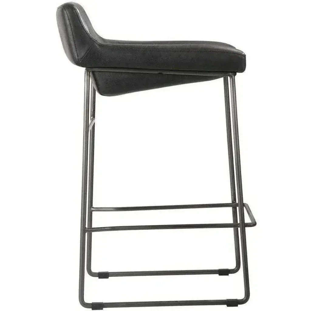 Counter Stool Onyx Leather Black -- view 3