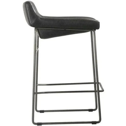 Counter Stool Onyx Leather Black -- view 3