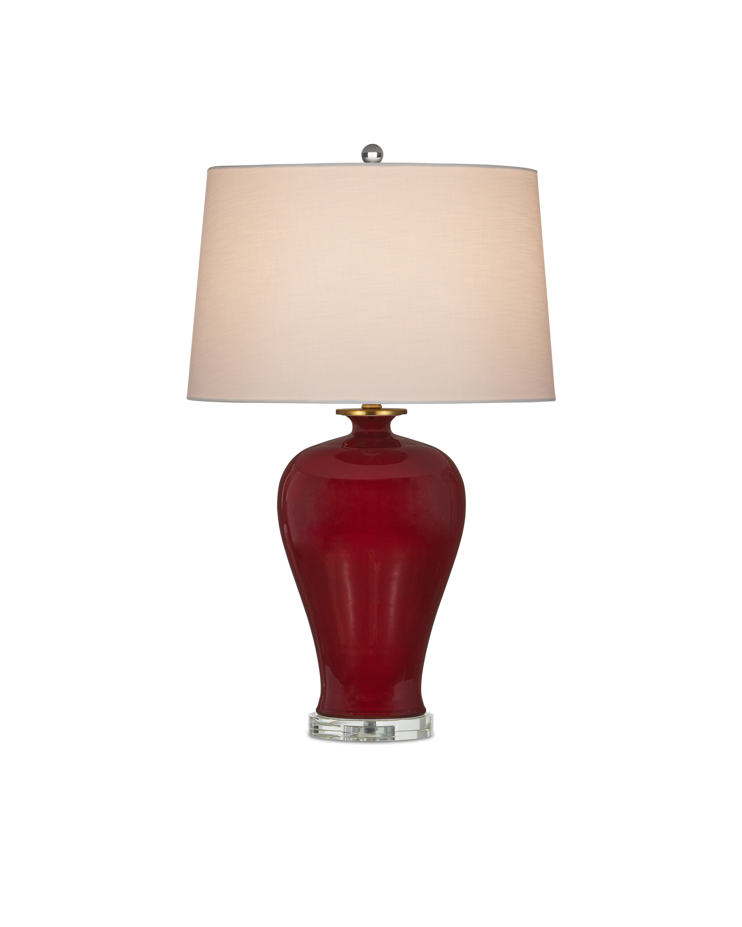 Imperial Porcelain and Metal Red Table Lamp