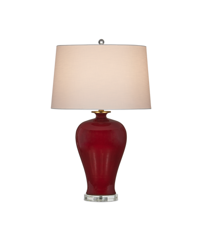 Imperial Porcelain and Metal Red Table Lamp