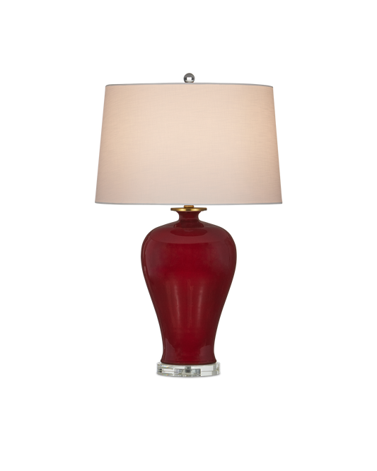 Imperial Porcelain and Metal Red Table Lamp