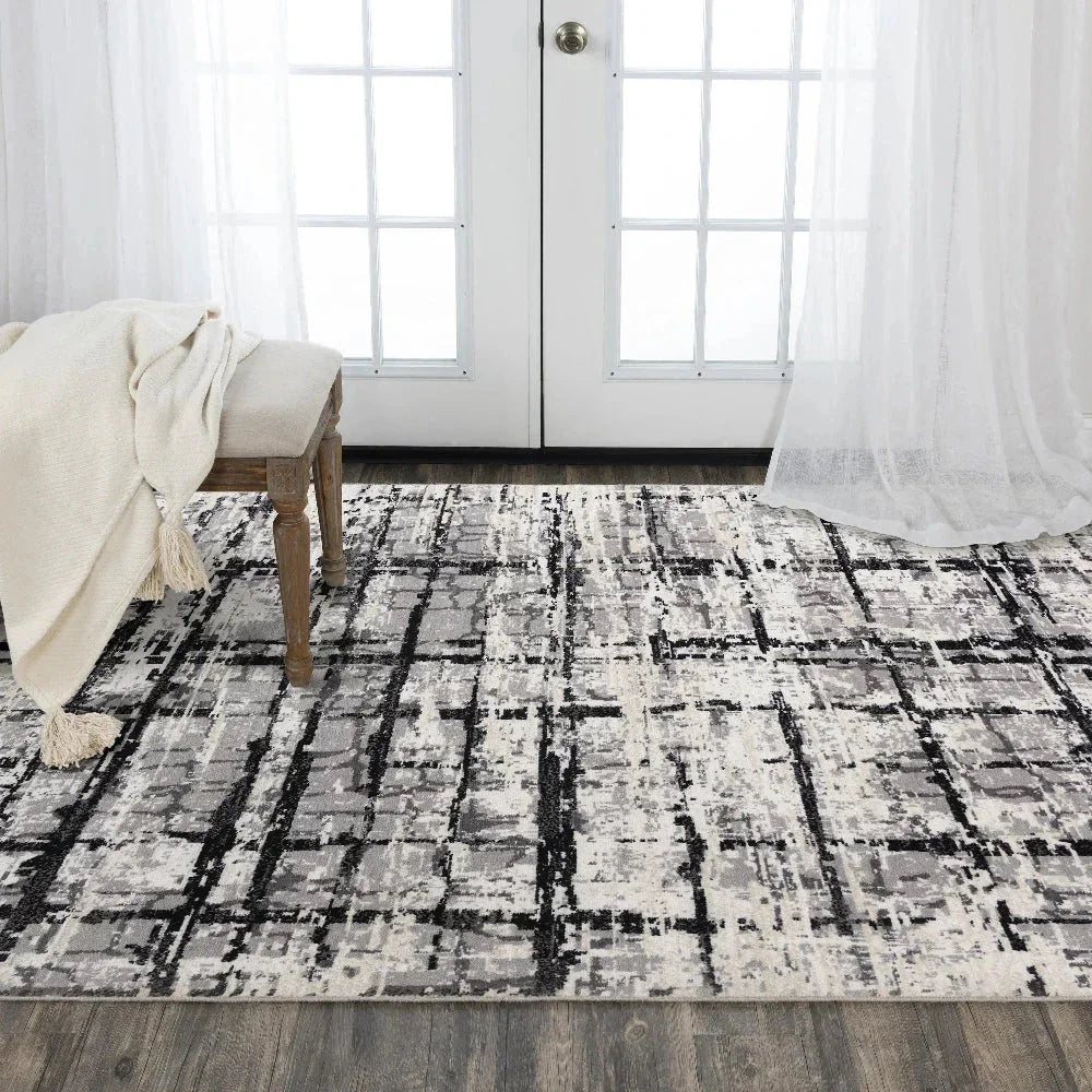Babu Abstract Black/ Large Area Rugs For Living Room -- black