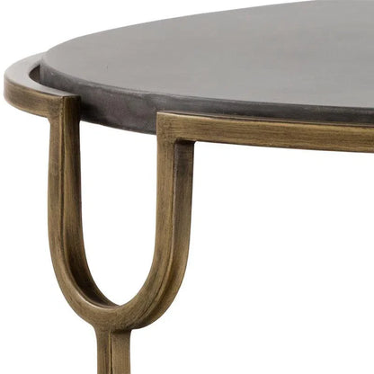 Arya Coffee Table With Concrete Top And Brass Frame