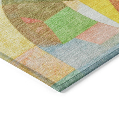 Jaelira Gold Washable Indoor-Outdoor Rug