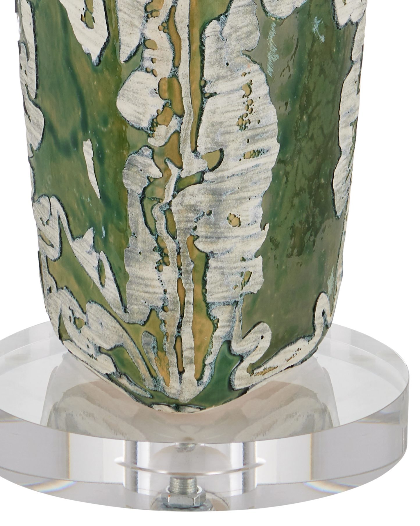 Zowan Ceramic and Optic Crystal Green Table Lamp