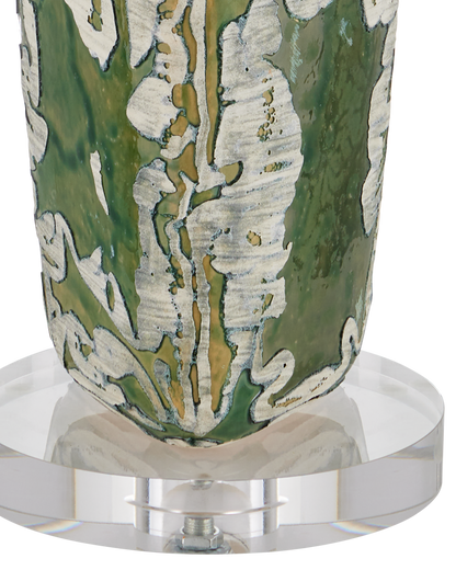 Zowan Ceramic and Optic Crystal Green Table Lamp