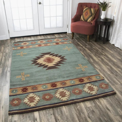 Deal Gray Blue Round Area Rugs For Dining Room -- blue