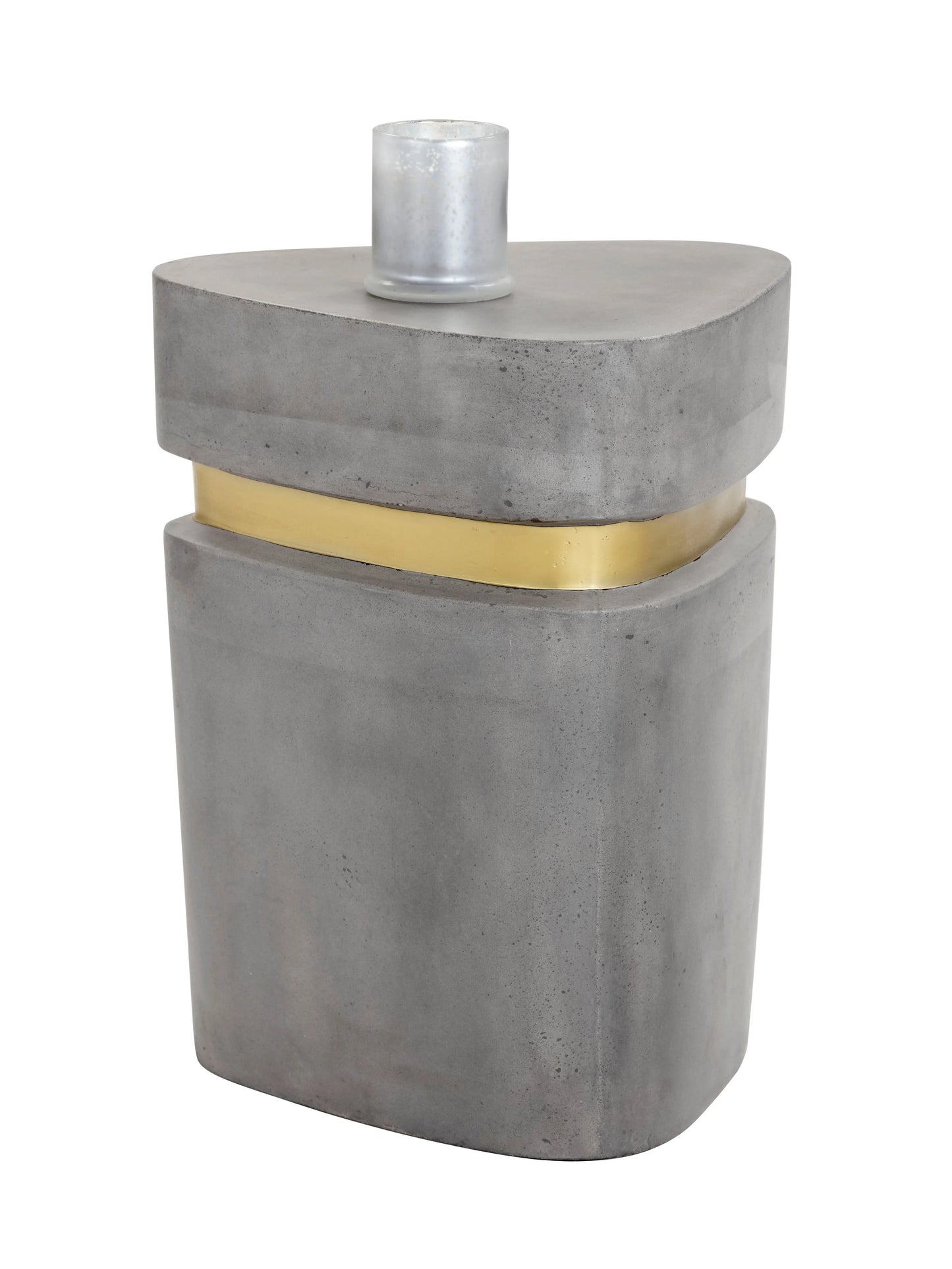 Arturo End Table Concrete With Gold Finish