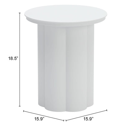 Kogur Aluminum White Round Side Table