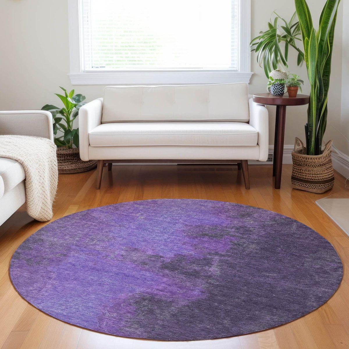 Iriion Purple Washable Indoor-Outdoor Rug