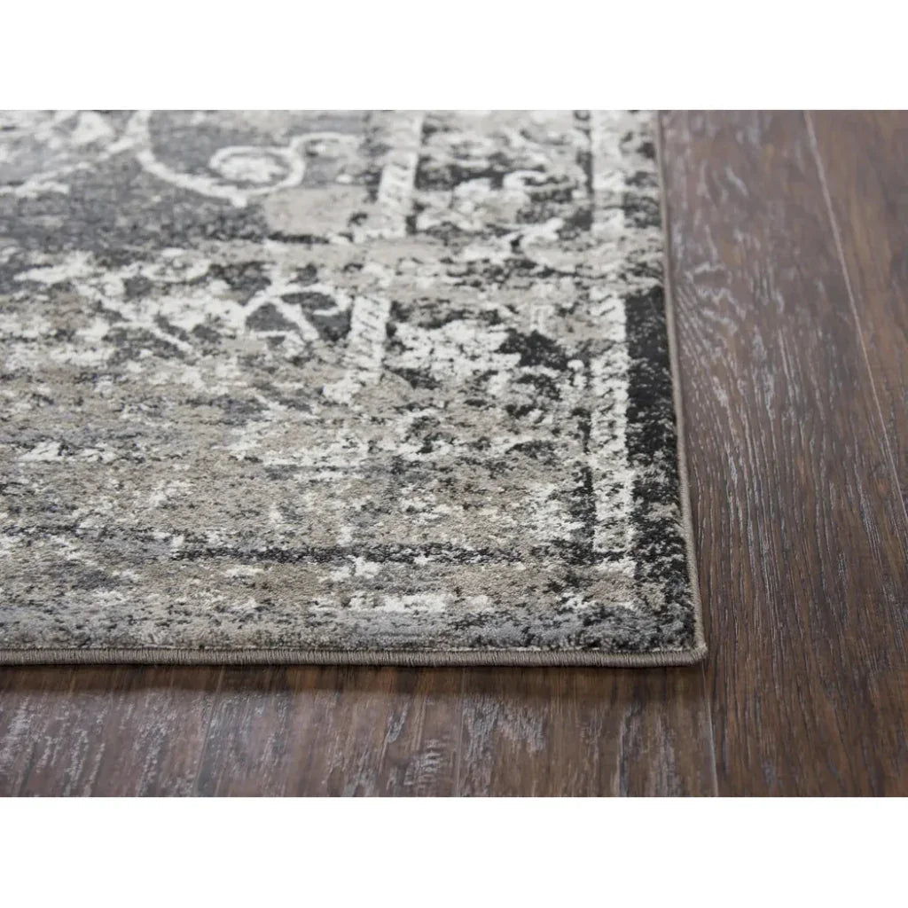 Dado Central Medallion Brown Kitchen Hallway Runner Rug -- brown
