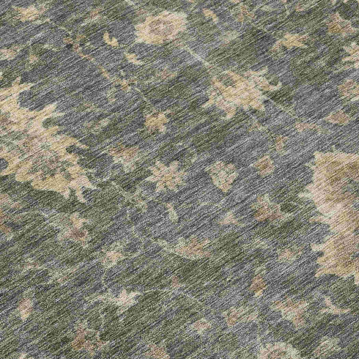 Iriaris Gray Washable Indoor-Outdoor Rug