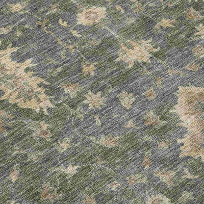 Iriaris Gray Washable Indoor-Outdoor Rug