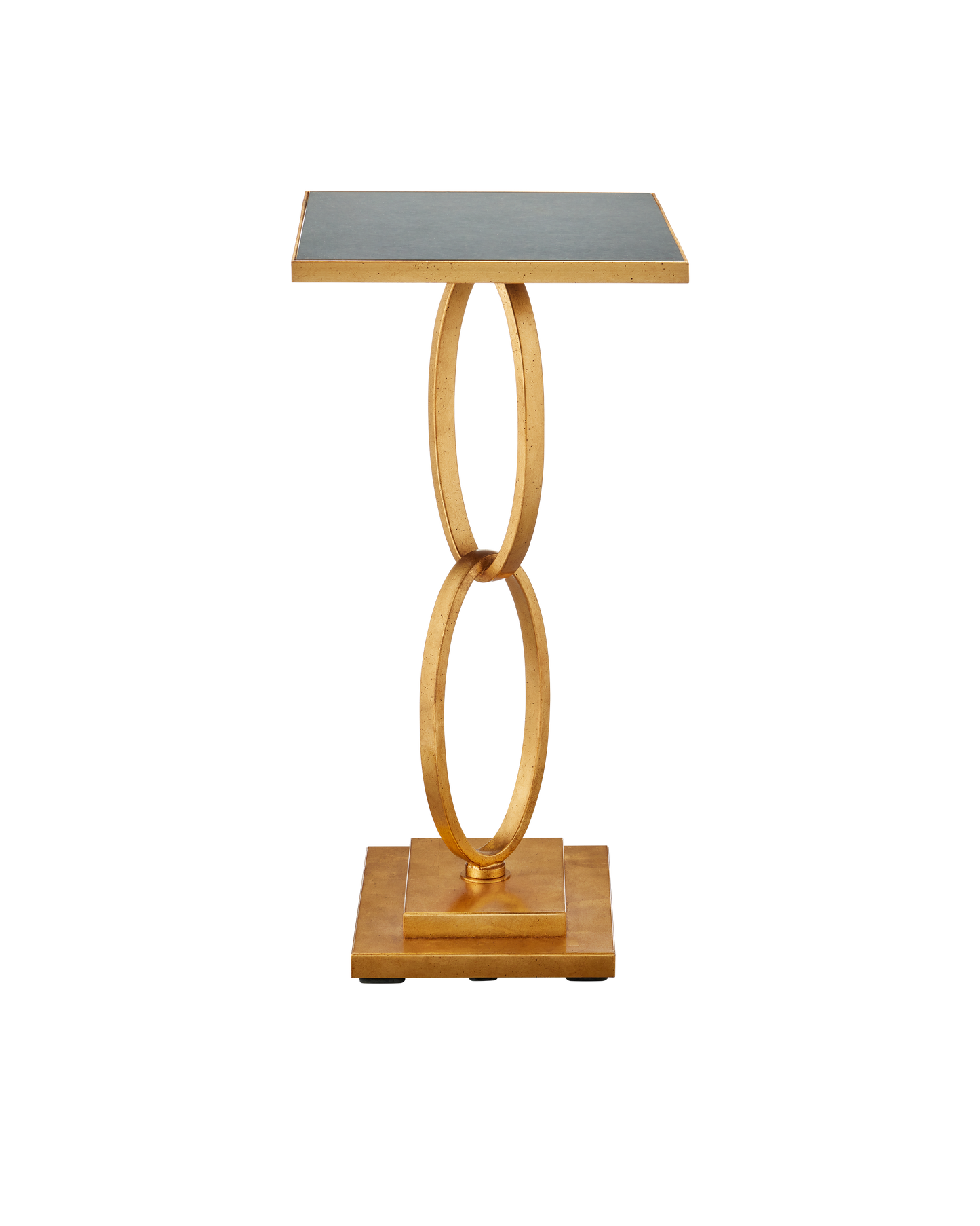 Bangle Iron and Glass Gold Rectangular Accent Table