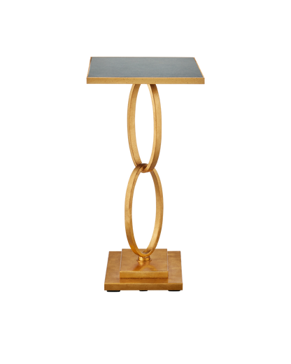 Bangle Iron and Glass Gold Rectangular Accent Table