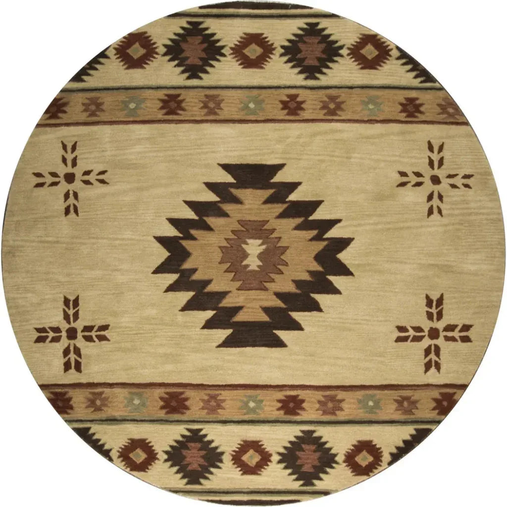 LOOMLAN Daxy Khaki Round Area Rugs