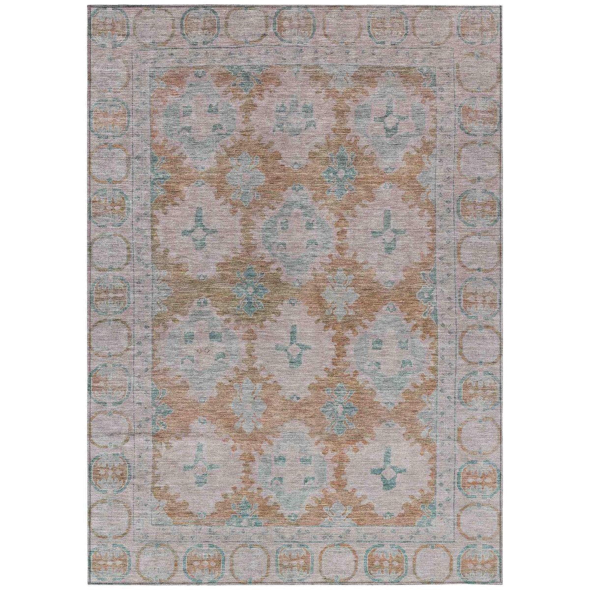 Jaelora Orange Washable Indoor-Outdoor Rug