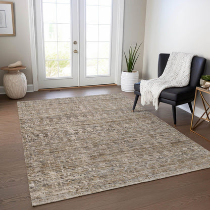Irion Brown Washable Indoor-Outdoor Rug -- brown